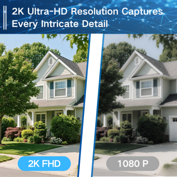 Juyivast Solar Security Cameras Wireless Outdoor, 2K WiFi Cameras for Home Security, Battery Powered AI Motion Detection Surveillance Home Security Cameras, Color Vision Night, 2-Way Talk